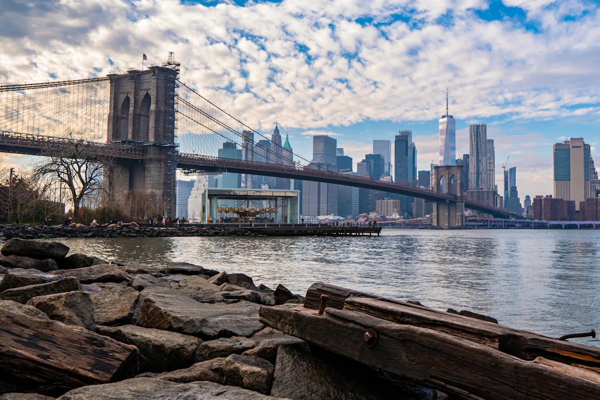 Brooklyn waterfront by the East River, where garages face salt air, groundwater and storm surge